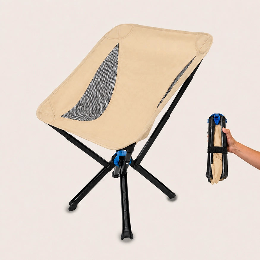 Autwild Campingstuhl - Mini-Packmaß, nur 1700 g, patentiertes QuickClick-System, in 10 Sekunden aufgebaut & bis 150 kg belastbar