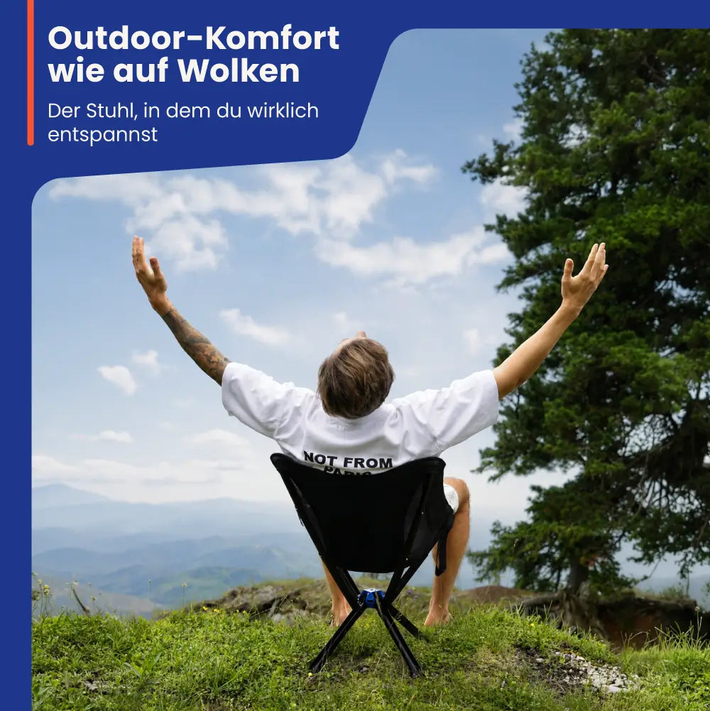 Outdoor-Komfortstuhl – kompakt, bequem & in 10 Sekunden bereit