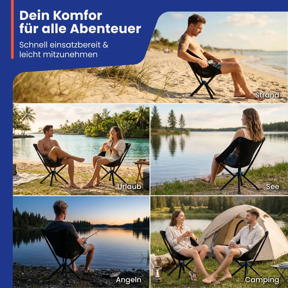 Outdoor-Komfortstuhl – kompakt, bequem & in 10 Sekunden bereit