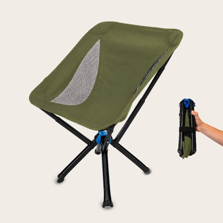 Autwild Campingstuhl - Mini-Packmaß, nur 1700 g, patentiertes QuickClick-System, in 10 Sekunden aufgebaut & bis 150 kg belastbar